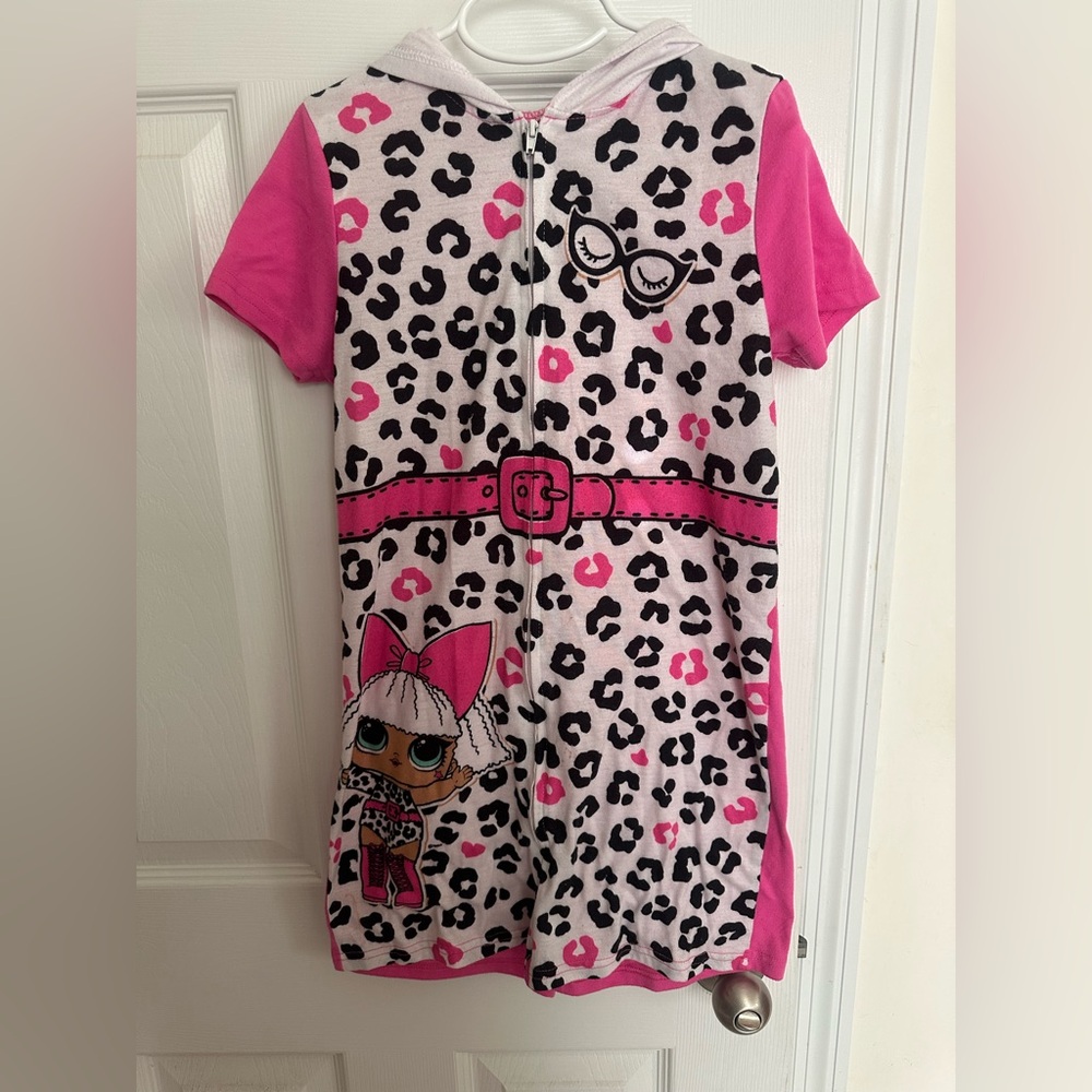 LOL Surprise Girls Size M Sleepwear PJs Pajamas Romper One Piece Zip up Shorts
